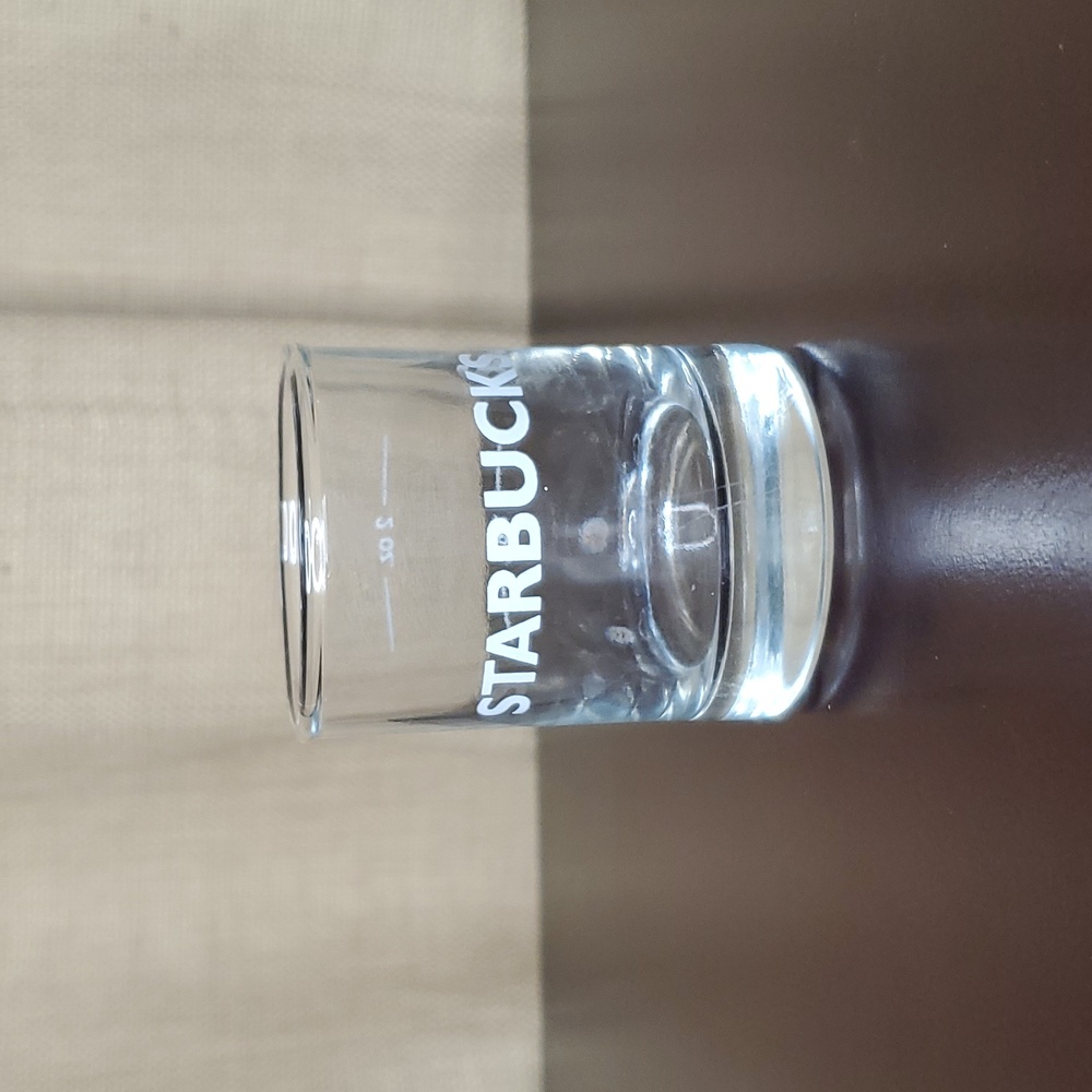 Starbucks Shot Glass 1 and 2 oz Marked Clear Coffee Bar Ware